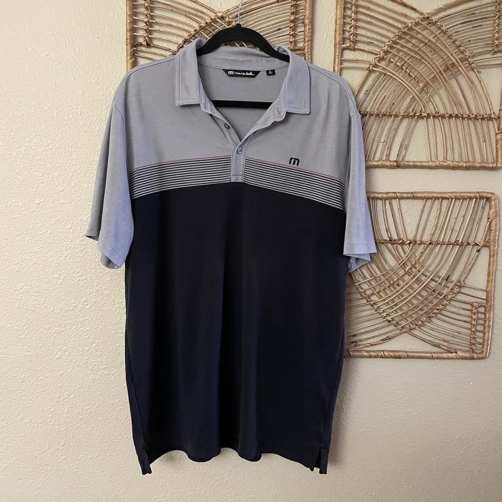 Travis Matthew Polo Shirt Chest Stripe Preppy‎ Golf Men's Sz XL
